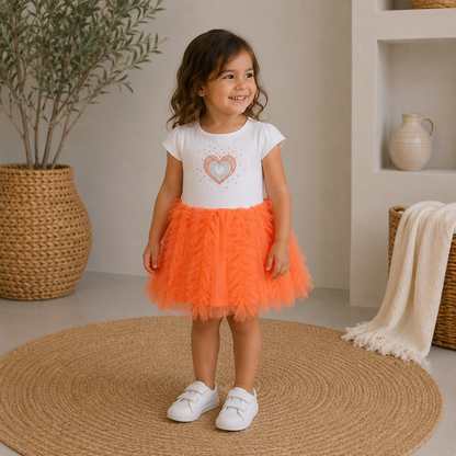 065. Completo Bianco & Gonna Tulle Rosa