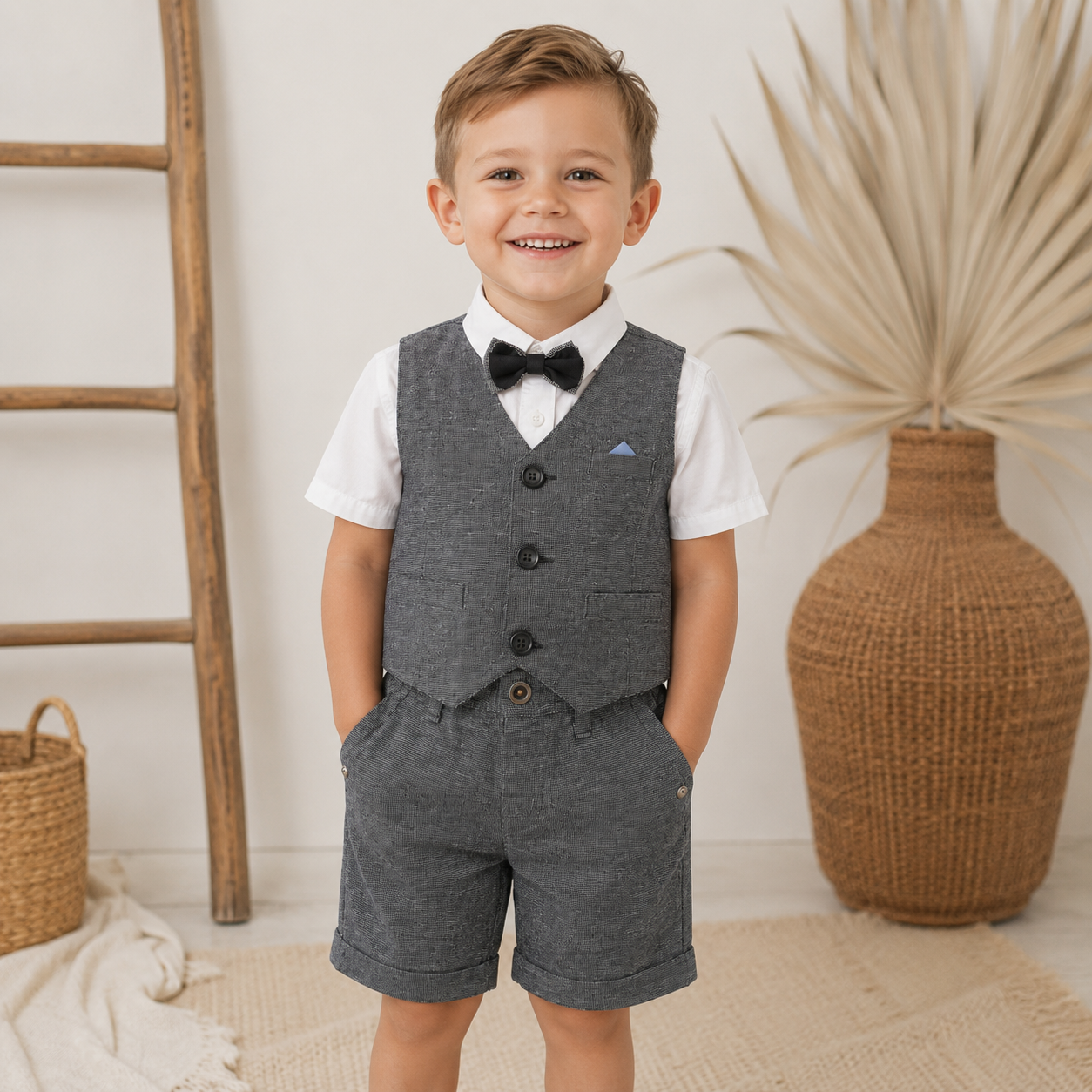 039. Completo Grigio con Papillon
