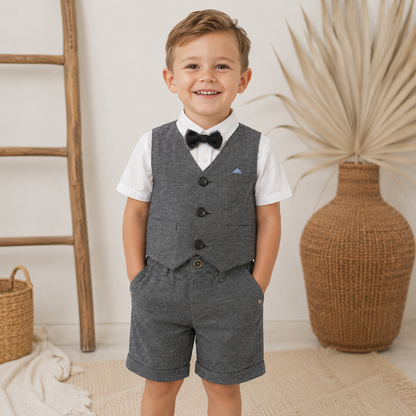 039. Completo Grigio con Papillon