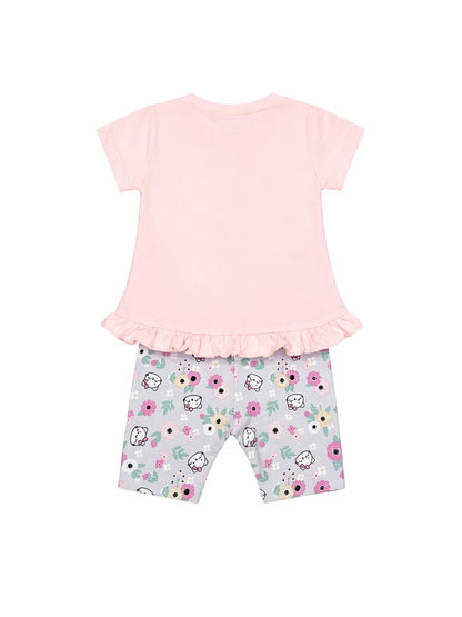 053. Completo Baby Love Rosa & Leggings Grigio Fantasie