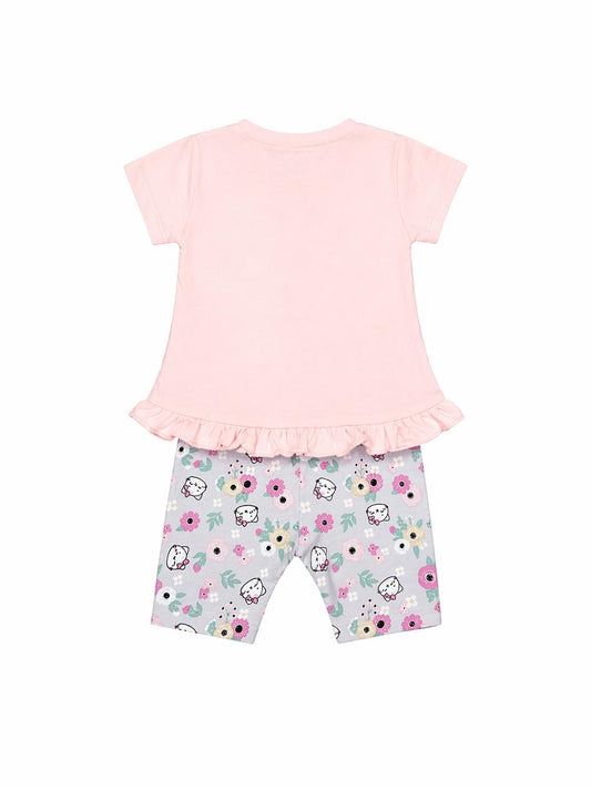 053. Completo Baby Love Rosa & Leggings Grigio Fantasie