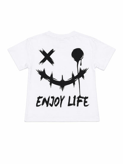 052. T-Shirt Street Enjoy Life Bianca Grafica