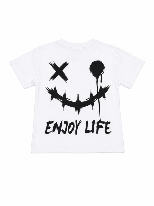 052. T-Shirt Street Enjoy Life Bianca Grafica