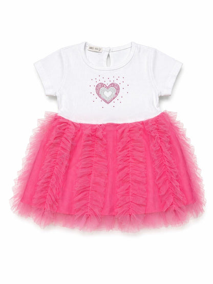 061. Completo Bianco & Gonna Tulle Rosa
